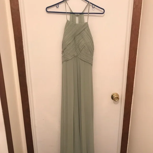 pistachio bridesmaid dresses Wedtrend Women Sheath Pistachio Prom Dress V-Neck Beaded Long Evening Dress  With Slit – WEDTREND